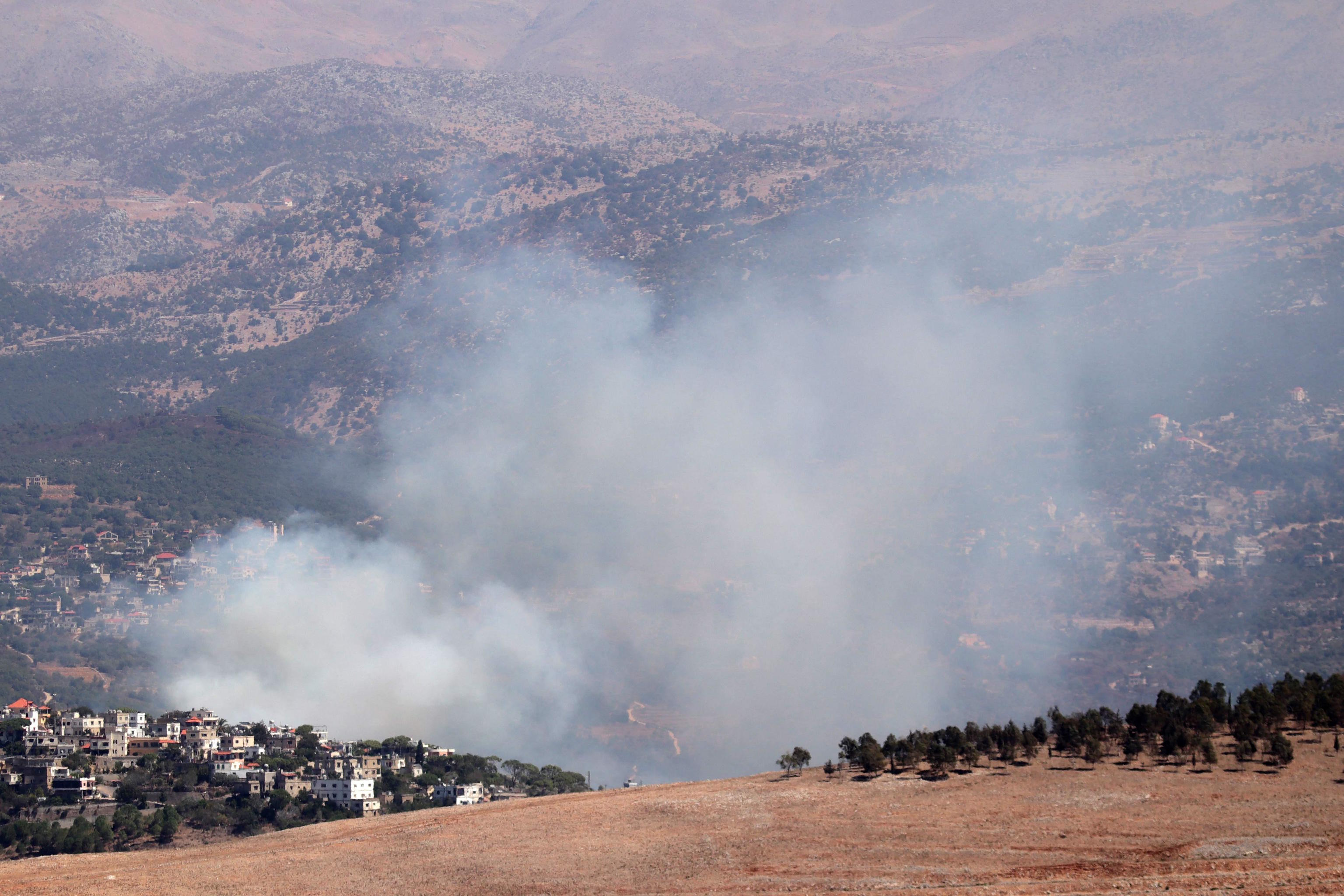 Smoke billows from the site of an Israeli airstrike.