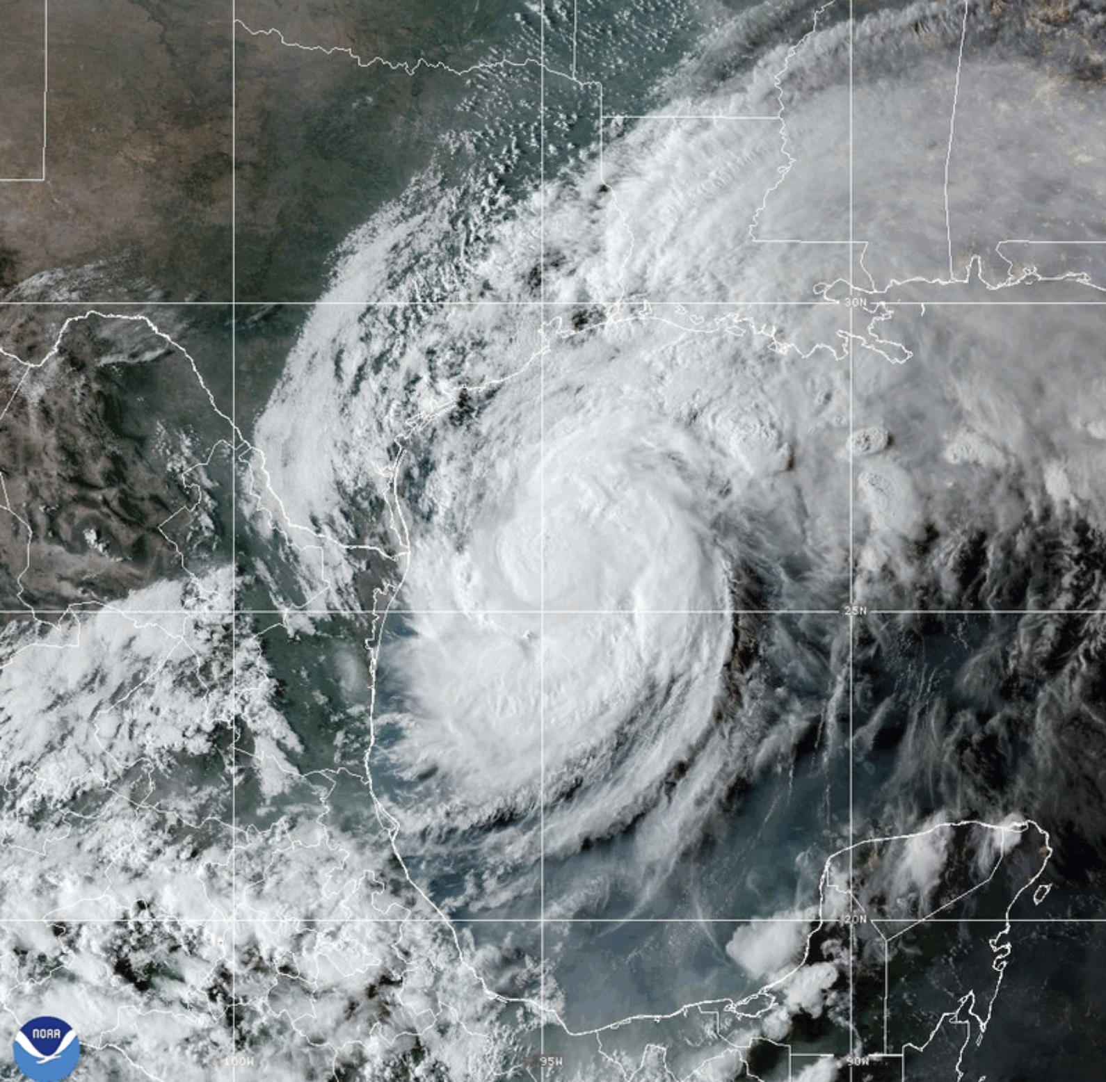 This satellite image shows Hurricane Francine in the Gulf of Mexico.