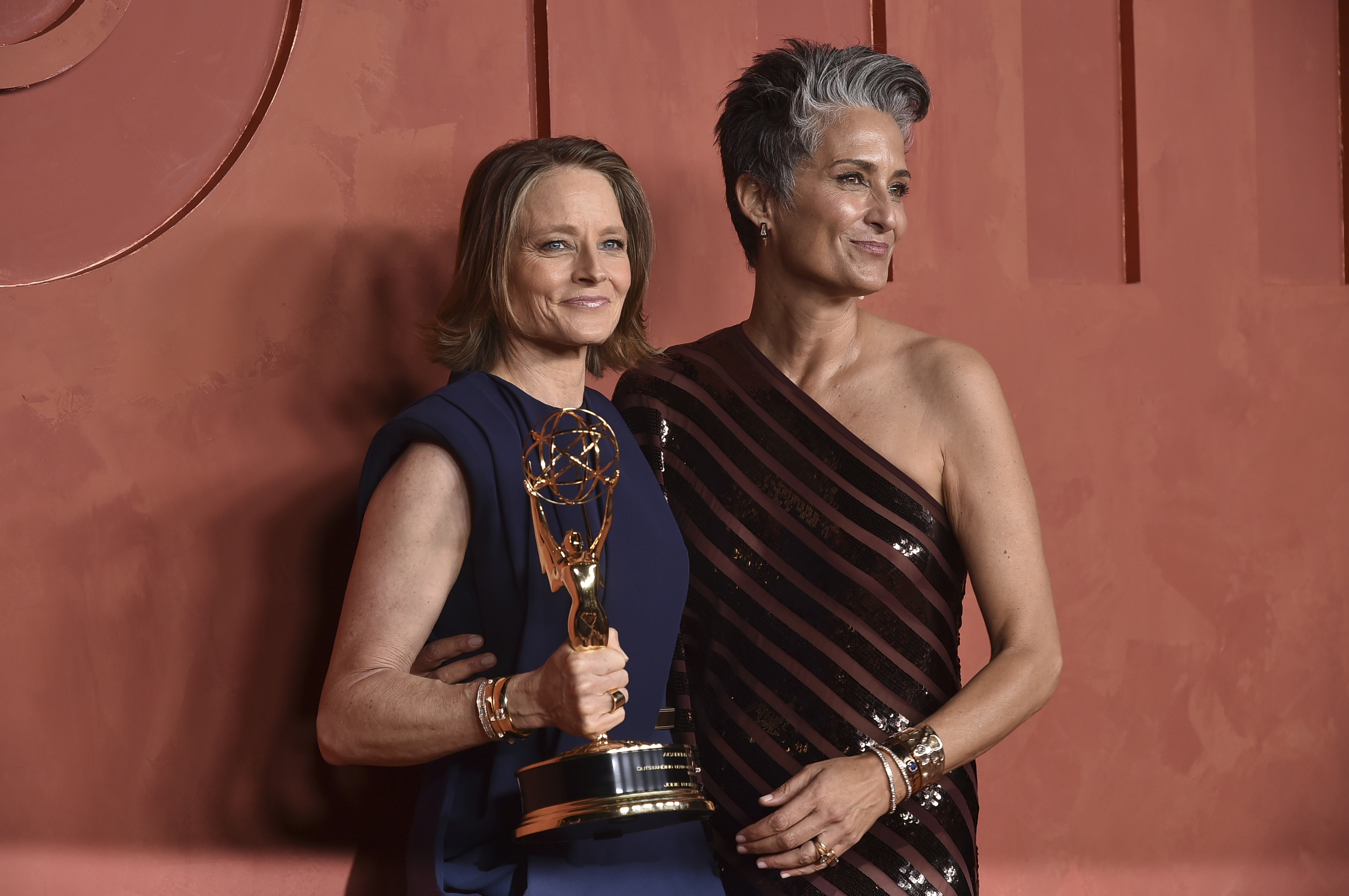 Jodie Foster, left, and Alexandra Hedison attend the HBO and Max reception following the 76th Primetime Emmy Awards