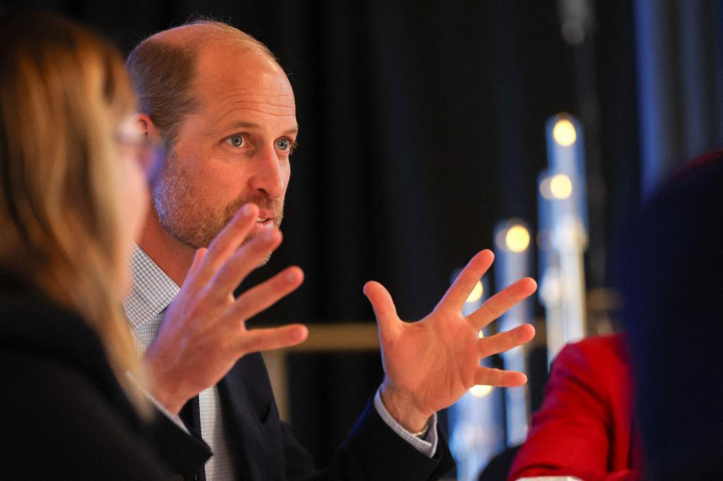 Britain's Prince William, Prince of Wales, speaks during an event in Aberdeen