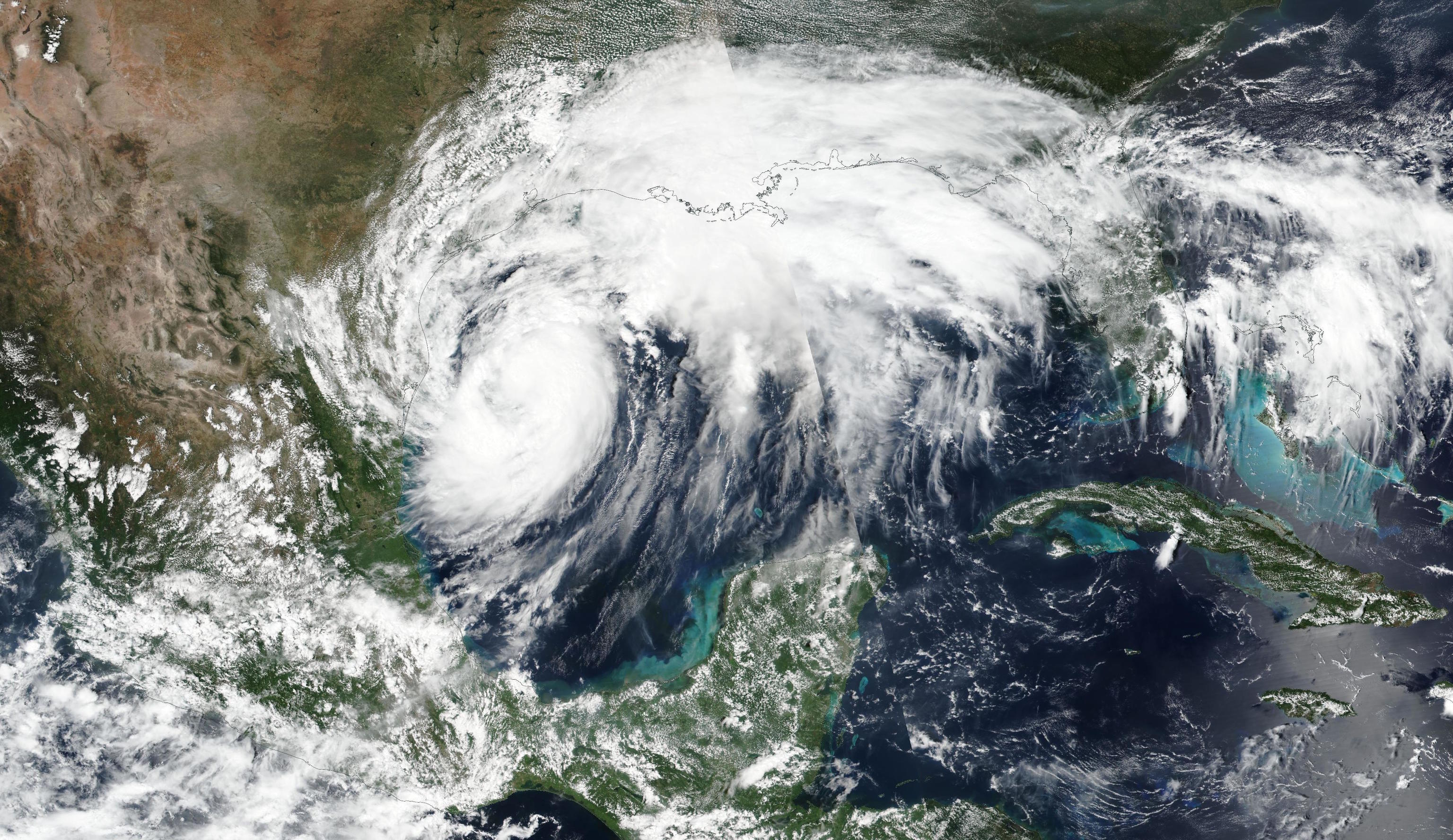 Tropical Storm over the Gulf of Mexico.