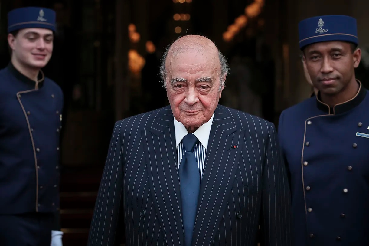 Al Fayed at the entrance of the Ritz hotel in Paris.