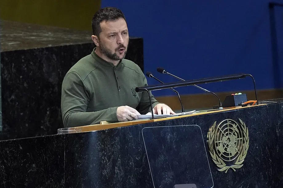 Volodymyr Zelensky at the UN.