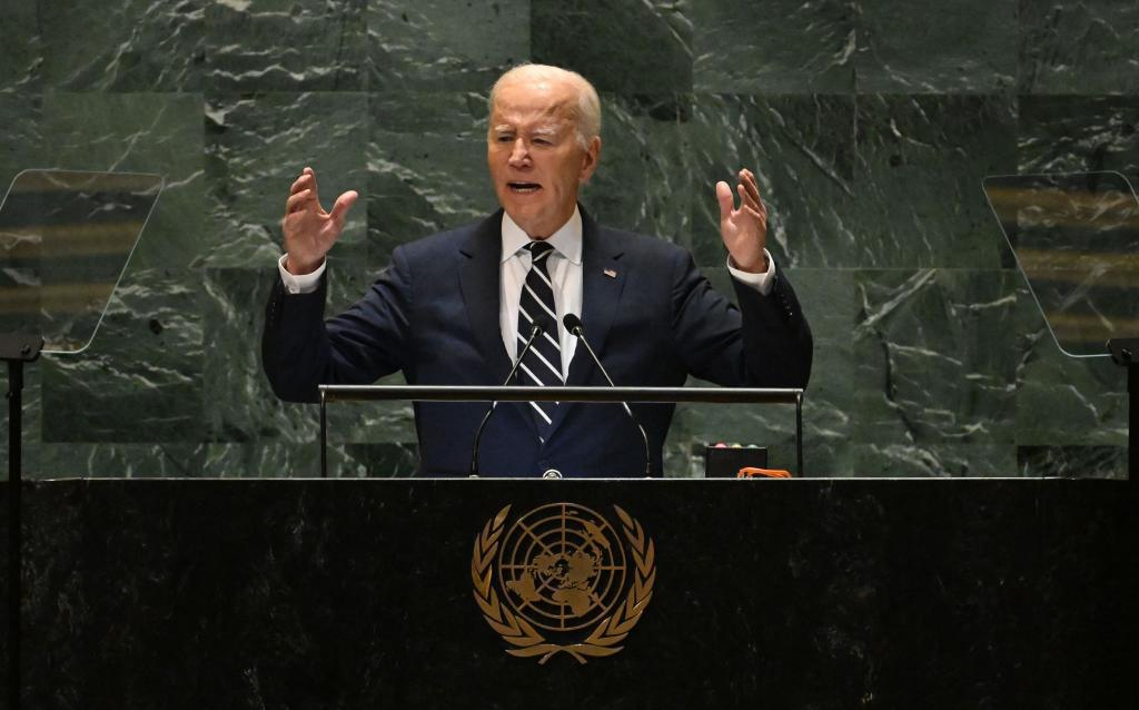 Joe Biden addresses the United Nations General Assembly.