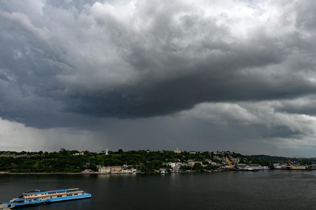 Large clouds move over Havana due to the proximity of the tropical storm Helene.