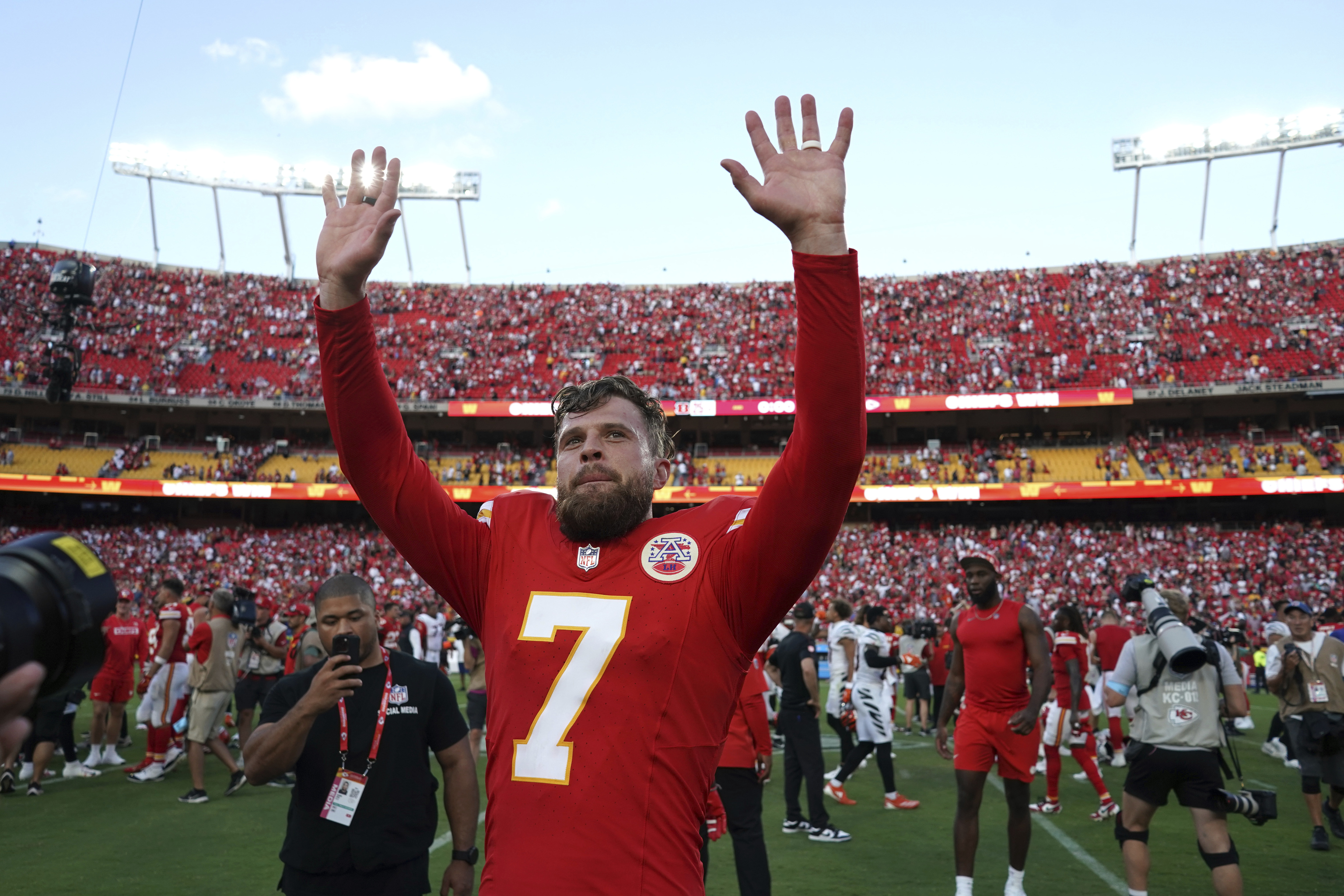 Kansas City Chiefs kicker Harrison Butker.