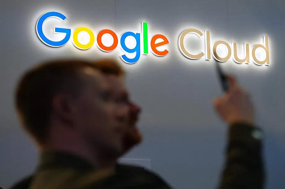 Google Cloud logo at the Mobile World Congress.