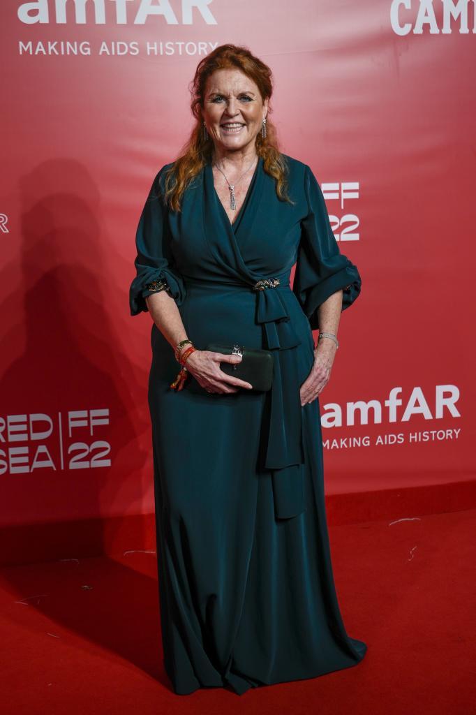 Sarah Ferguson poses for photographers in Venice, 2022