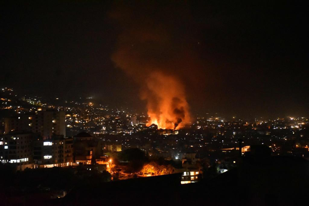 Smoke billows from the site of an Israeli airstrike that targeted in Beirut.