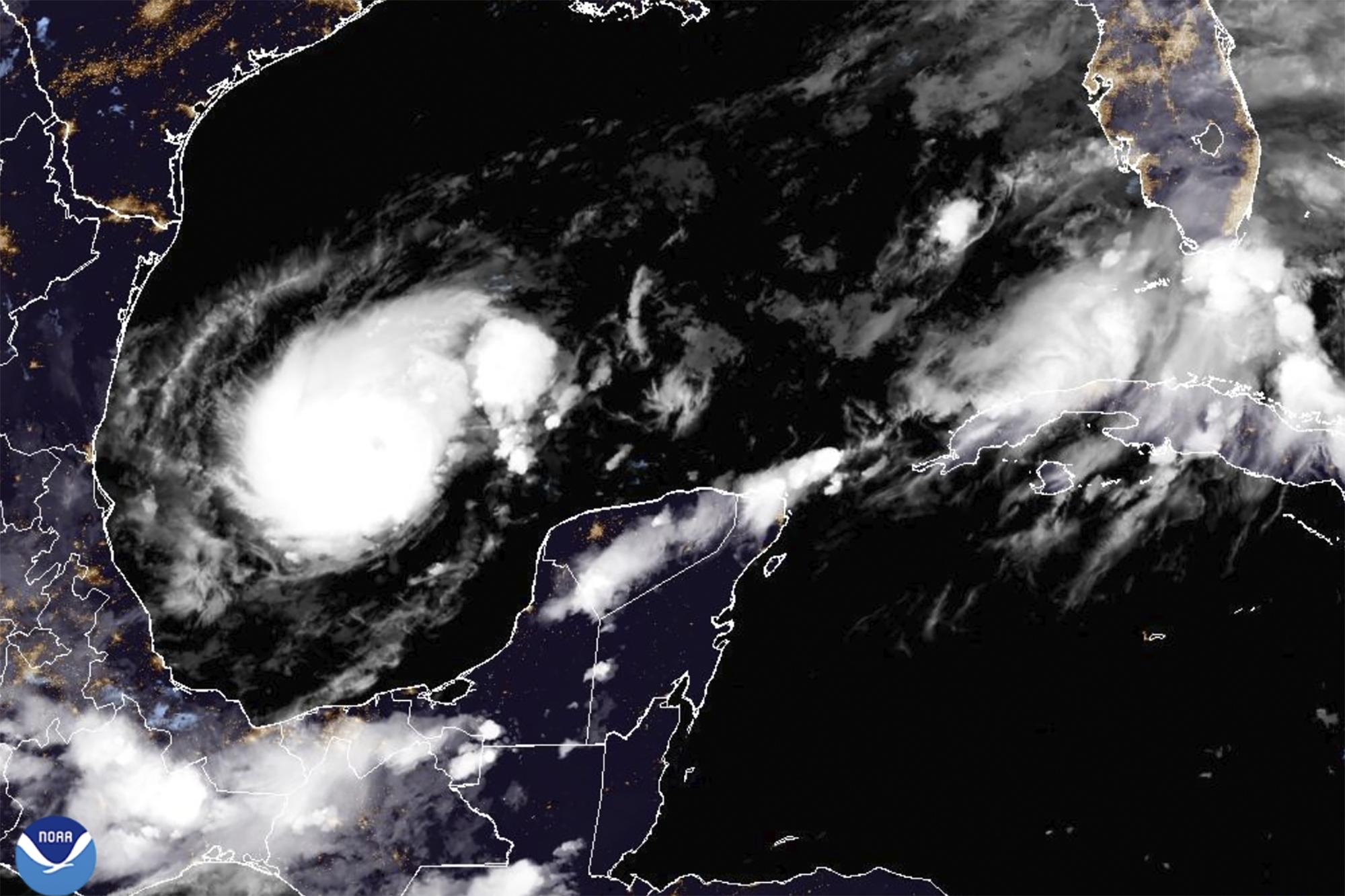 This satellite image from the National Oceanic and Atmospheric Administration