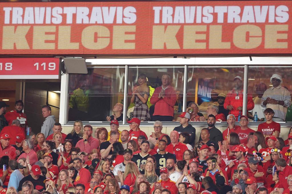 Taylor Swift during a Kansas City Chiefs game.