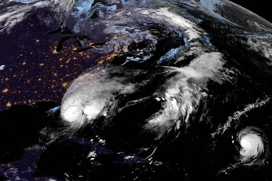 Satellite photograph of Hurricane Milton.