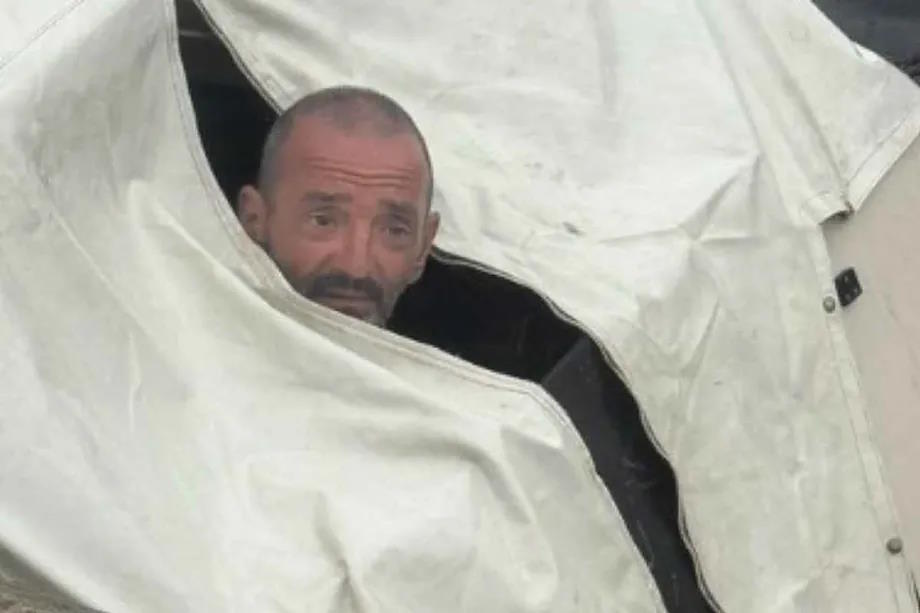 Joseph Malinowski, taking shelter on his boat in Tampa Bay.