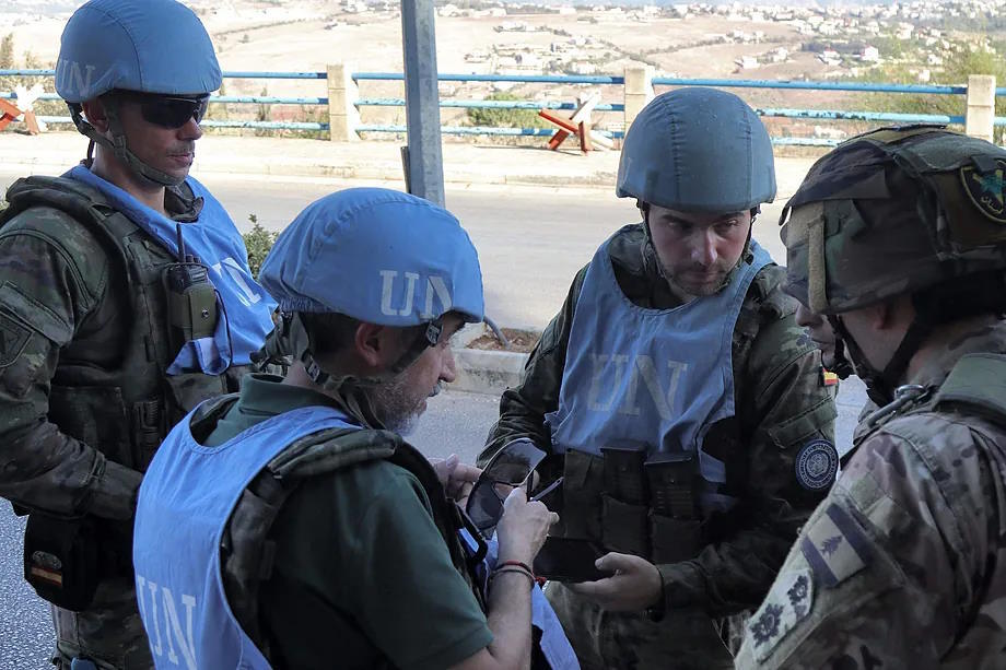 Spanish UN peacekeepers in Lebanon this week.