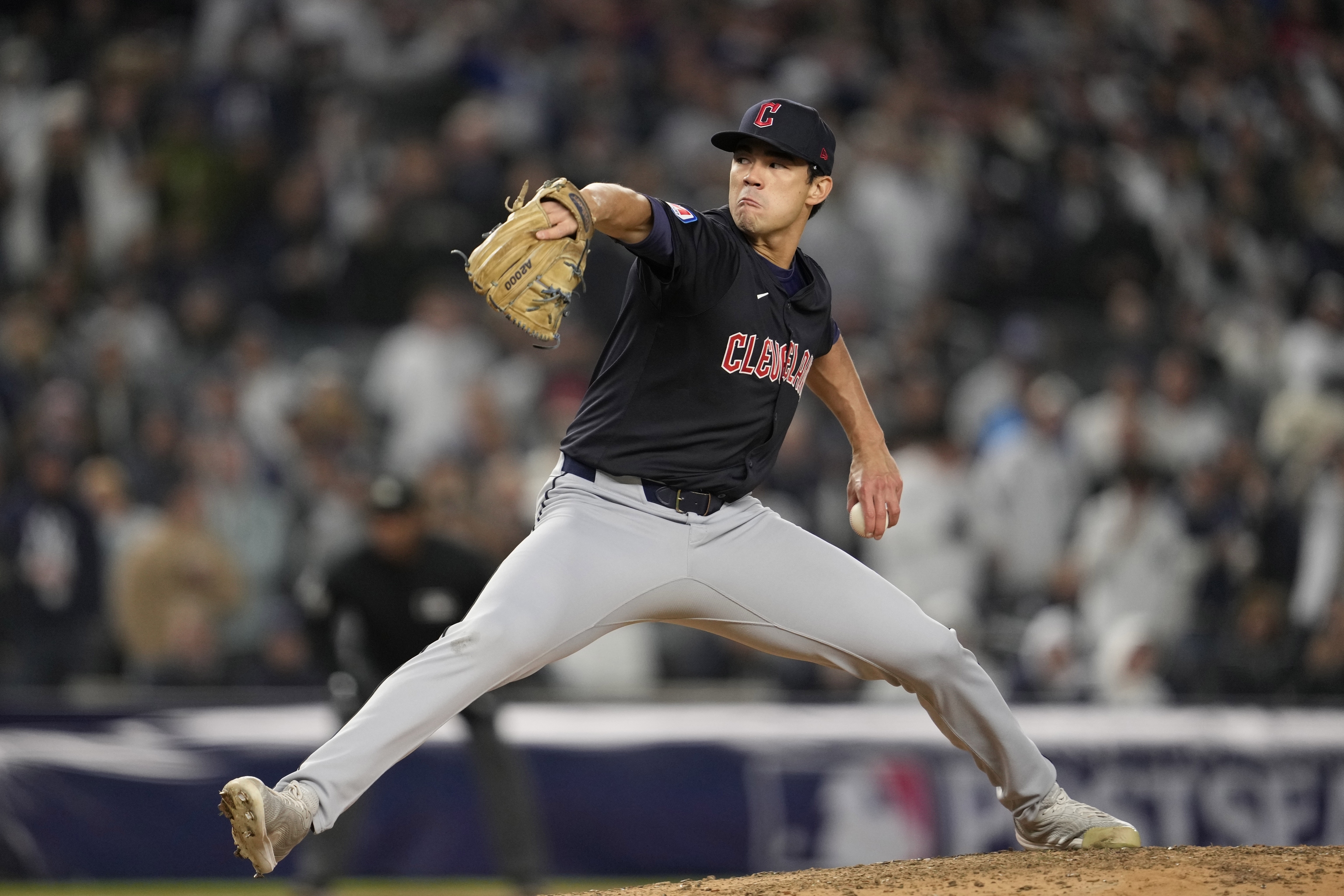 Cleveland Guardians relief pitcher Joey Cantillo