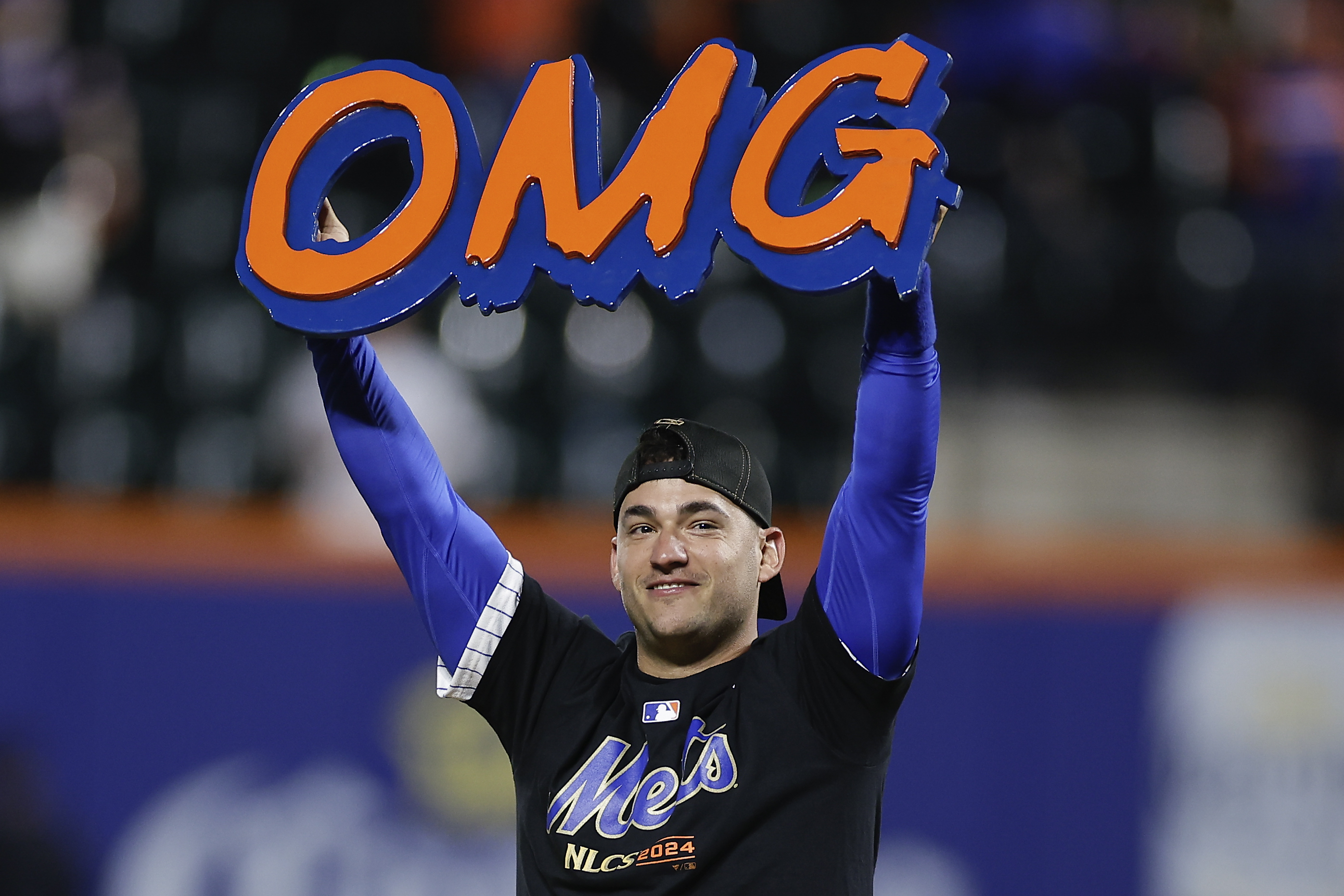 New York Mets second baseman Jose Iglesias celebrates on the field after the Mets beat the Philadelphia Phillies