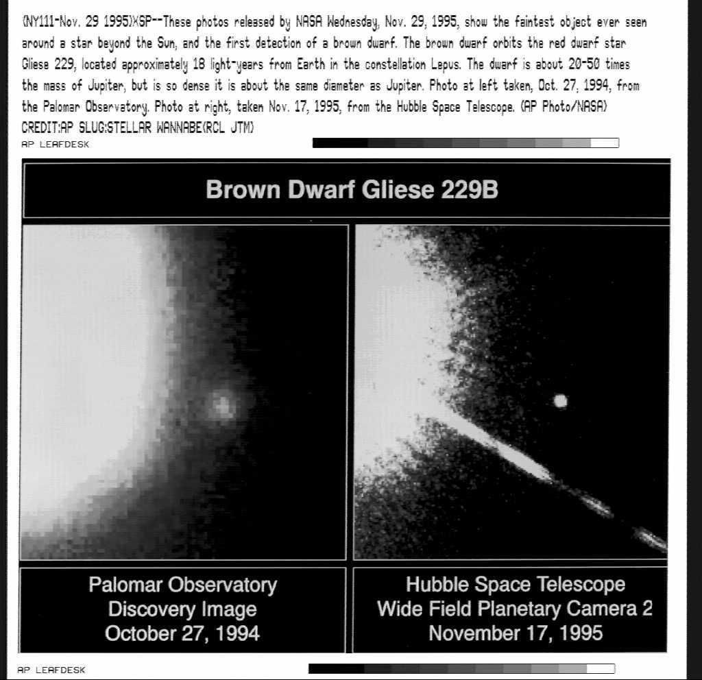 Gliese 229B, the first known brown dwarf discovered 30 years ago