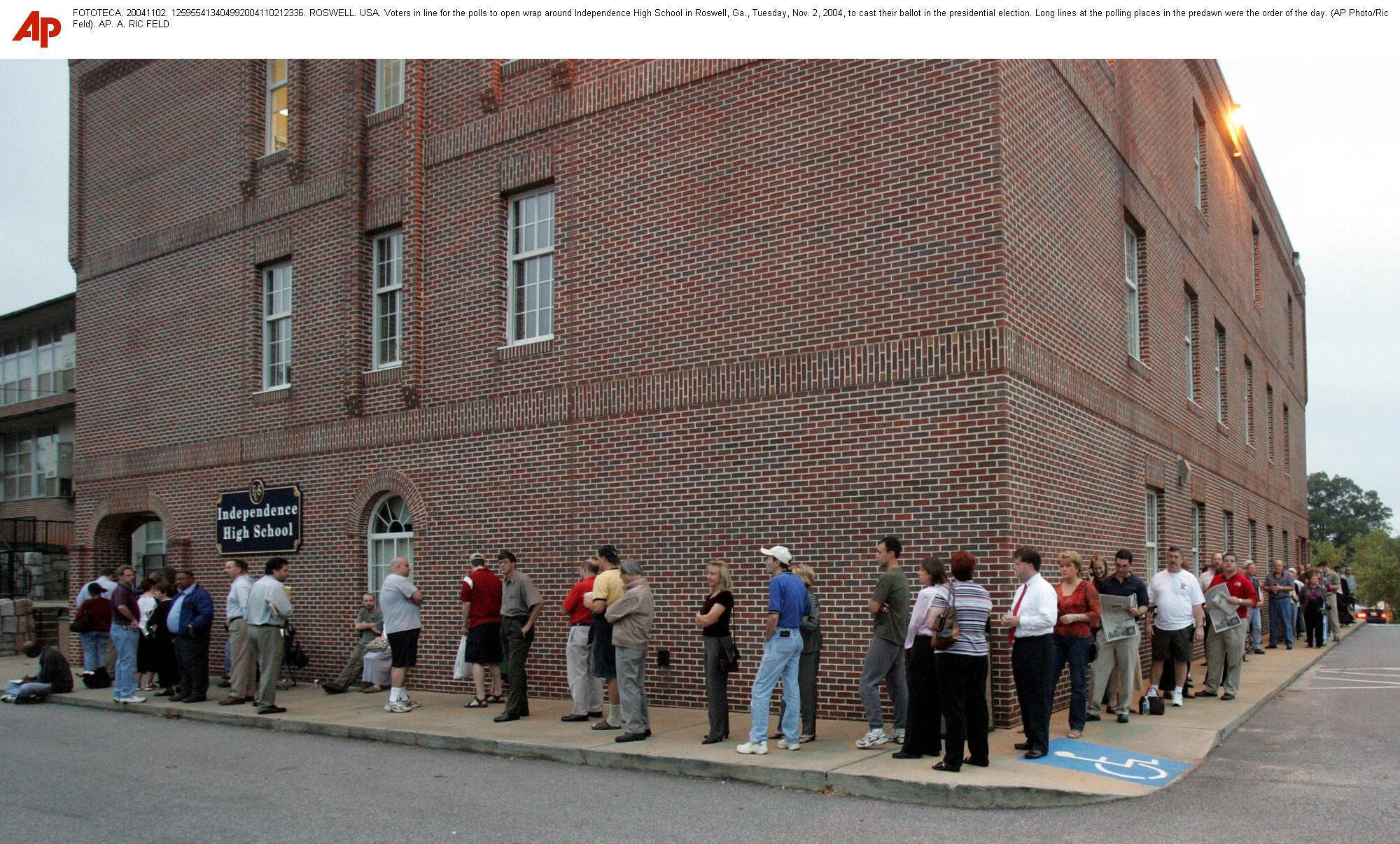 Voters in Georgia on Tuesday, the first day of early voting.