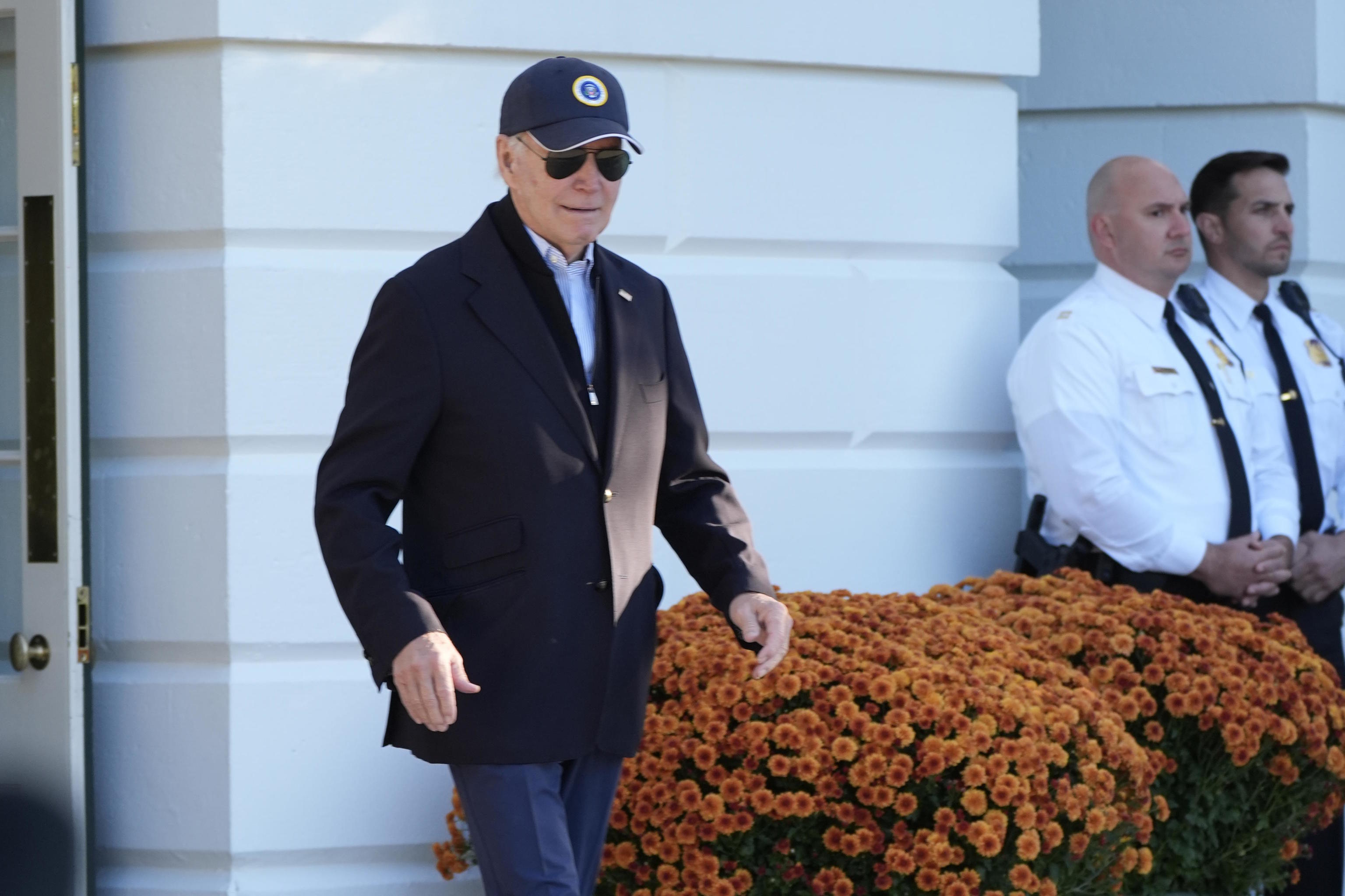 President Joe Biden leaves the White House.