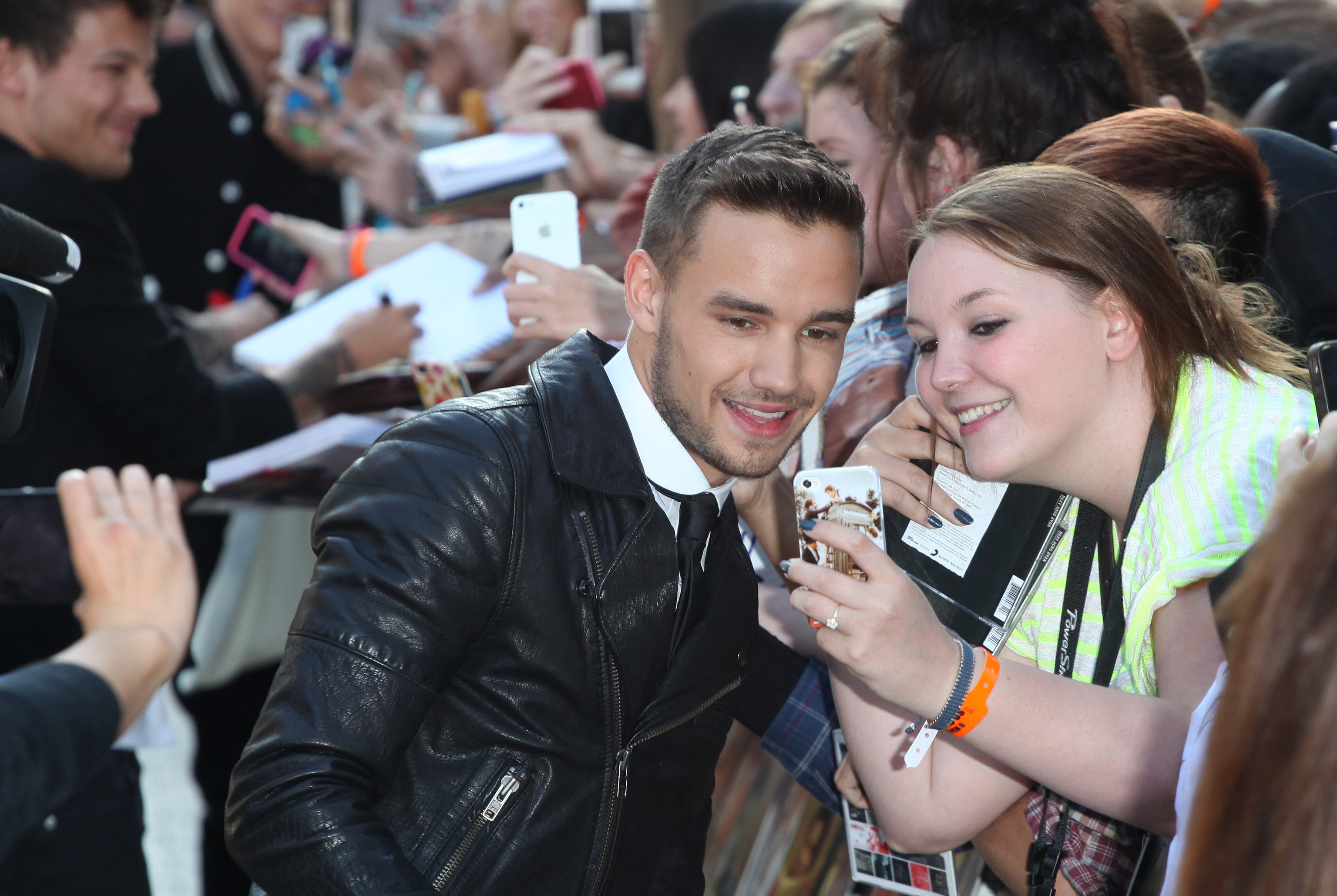 Liam Payne with fans.