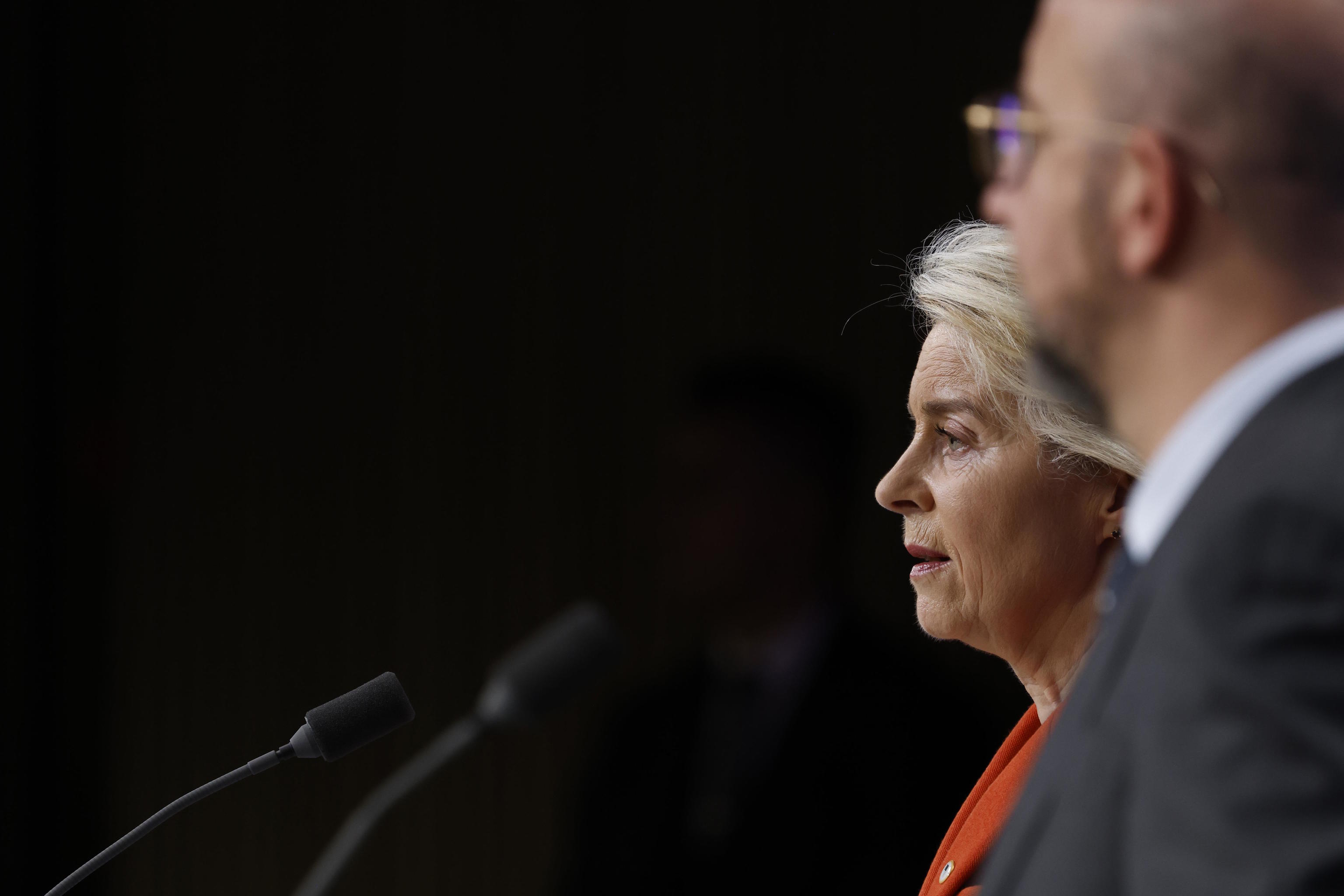 Ursula von der Leyen and Charles Michel.