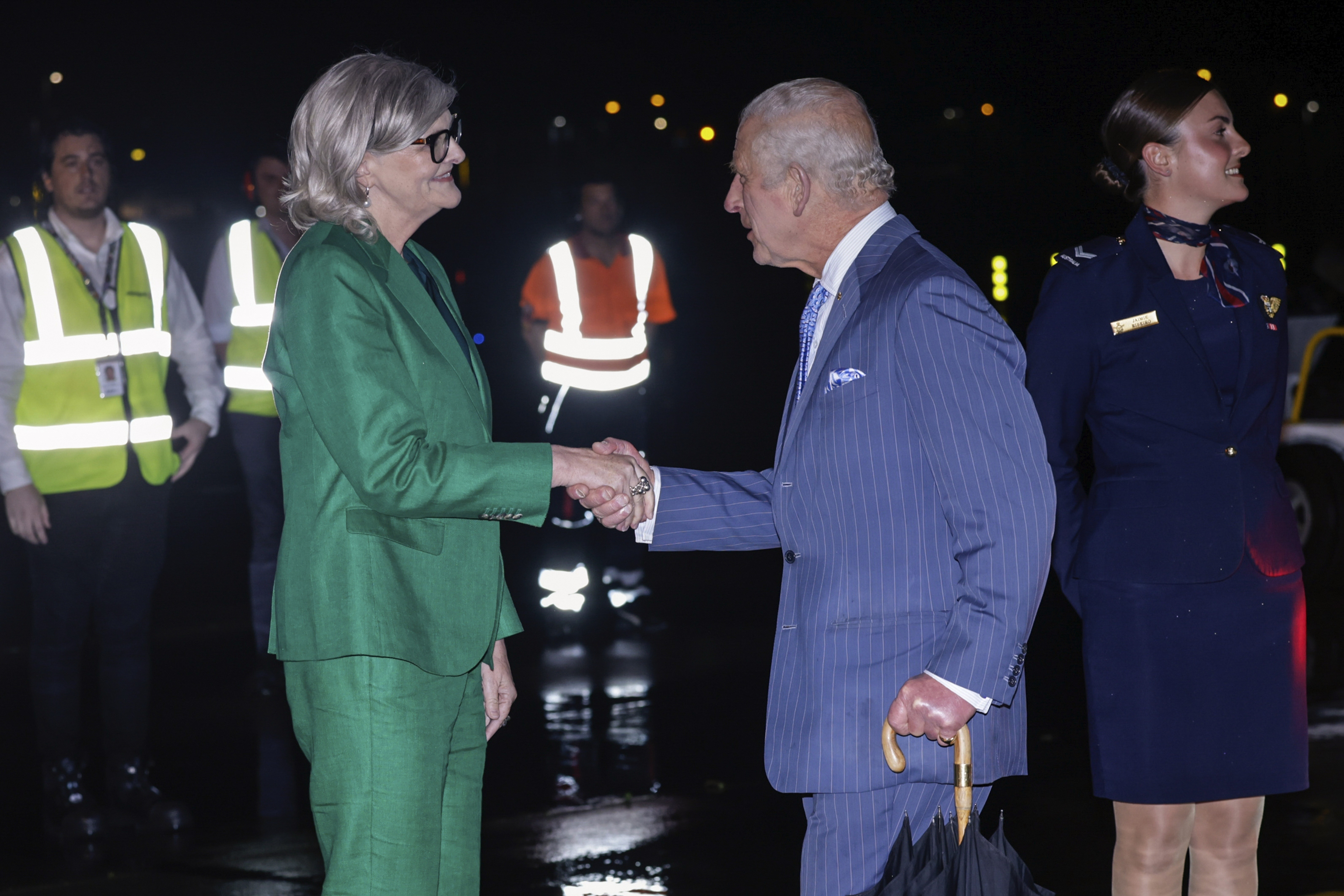 Britain's King Charles meets Ms Sam Mostyn, Governor-General of Australia