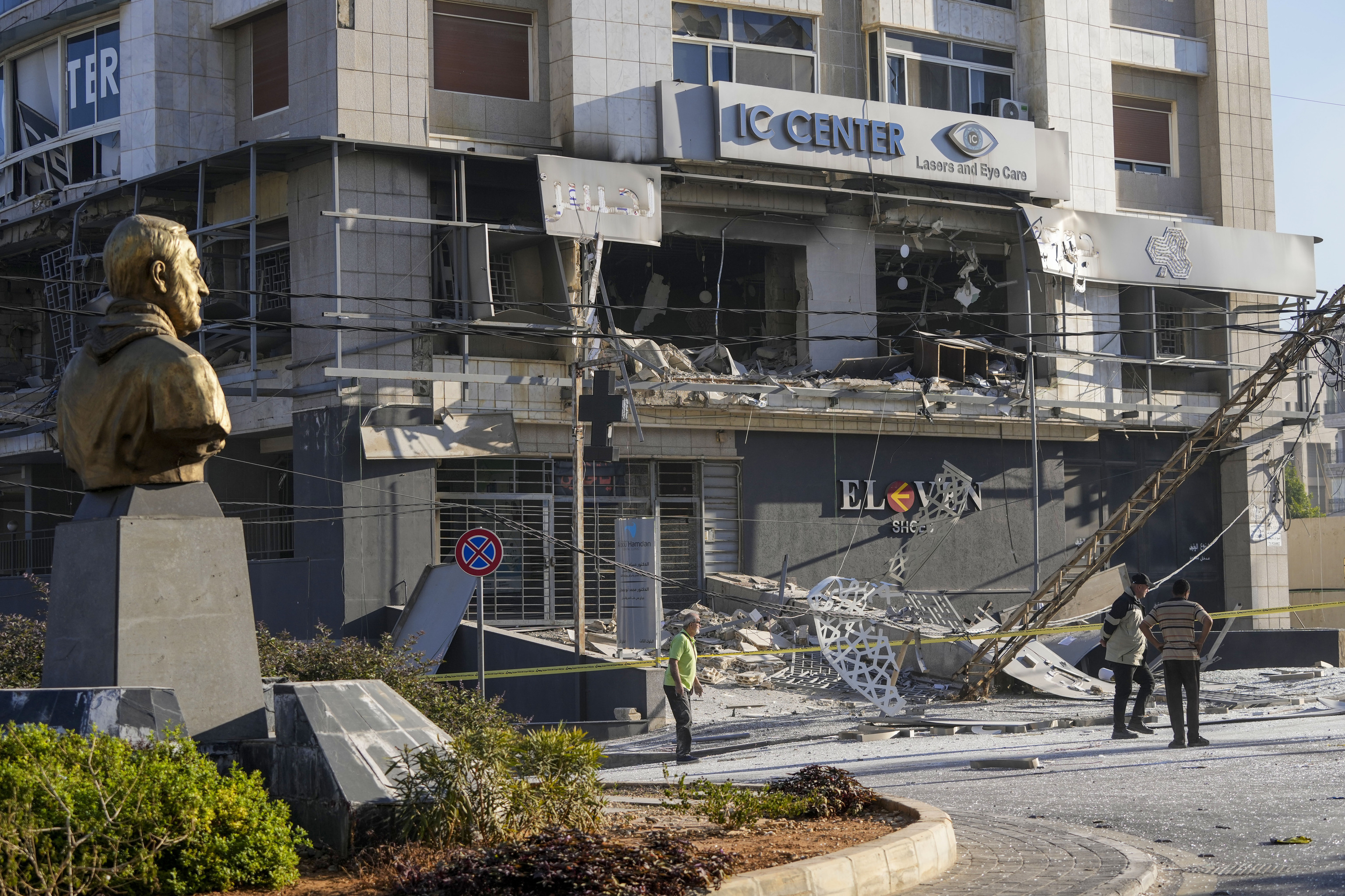 A destroyed apartment at the site of an Israeli airstrike in Dahiyeh, Beirut.