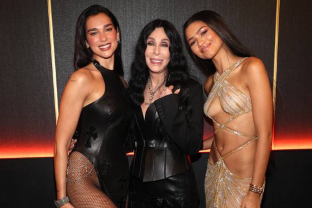 Cher, Dua Lipa and  Zendaya at the 2024 Rock & Roll Hall of Fame Induction Ceremony.