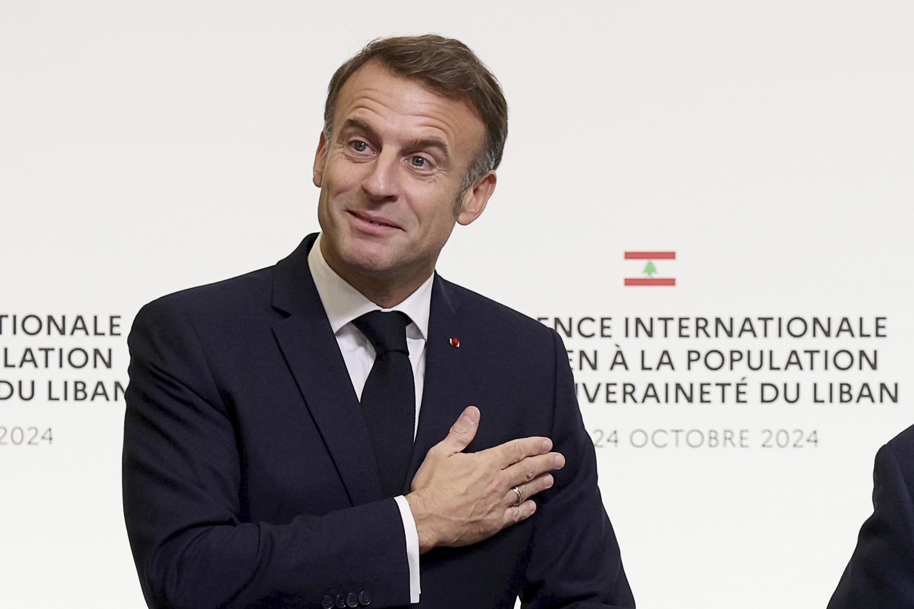 Macron attends an international conference for Lebanon in Paris.