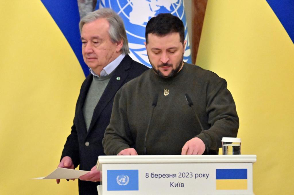 Zelensky  and United Nations' Secretary-General Antonio Guterres.