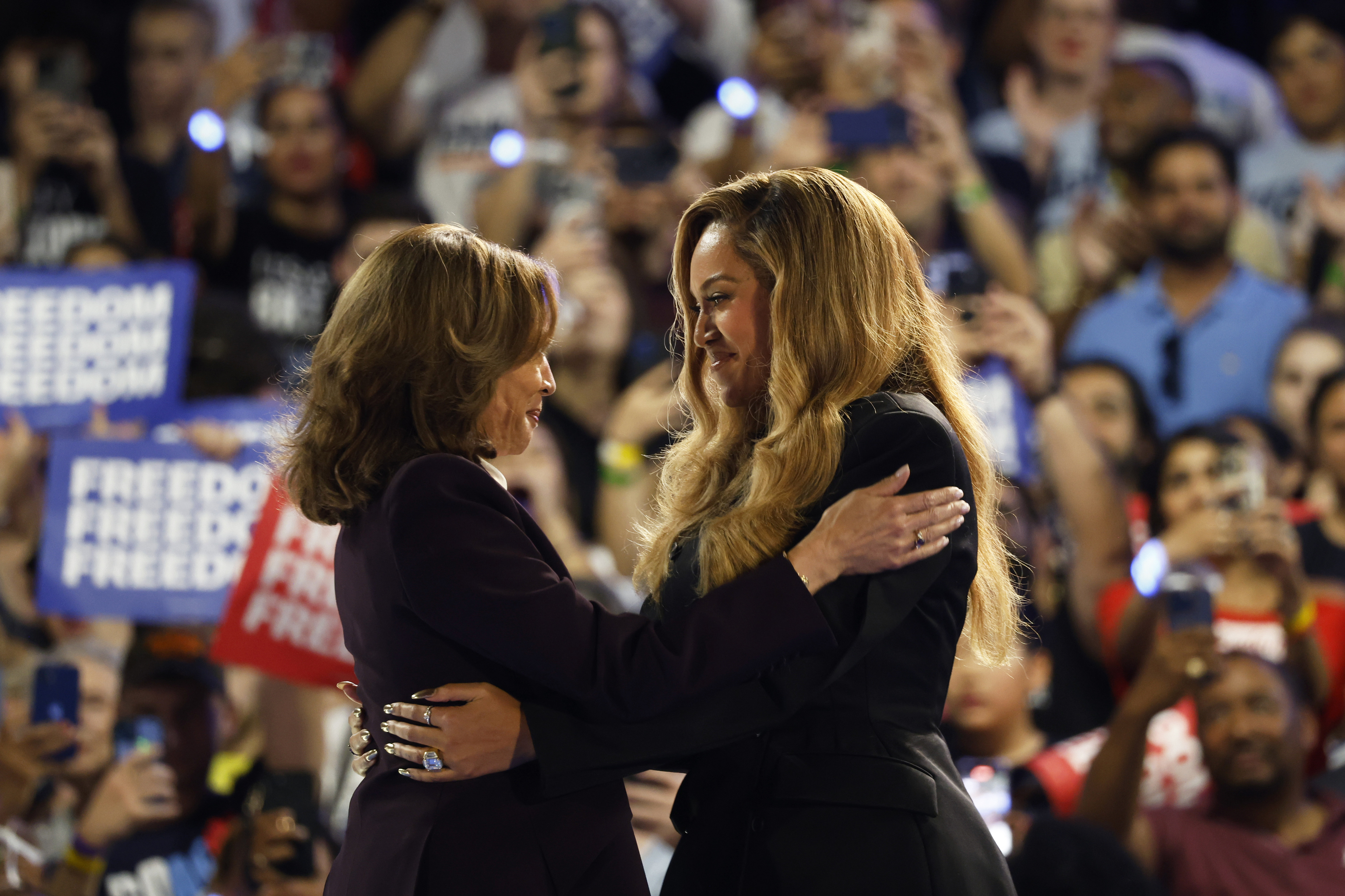 Beyonce, right, and Democratic presidential nominee Vice President Kamala Harris.