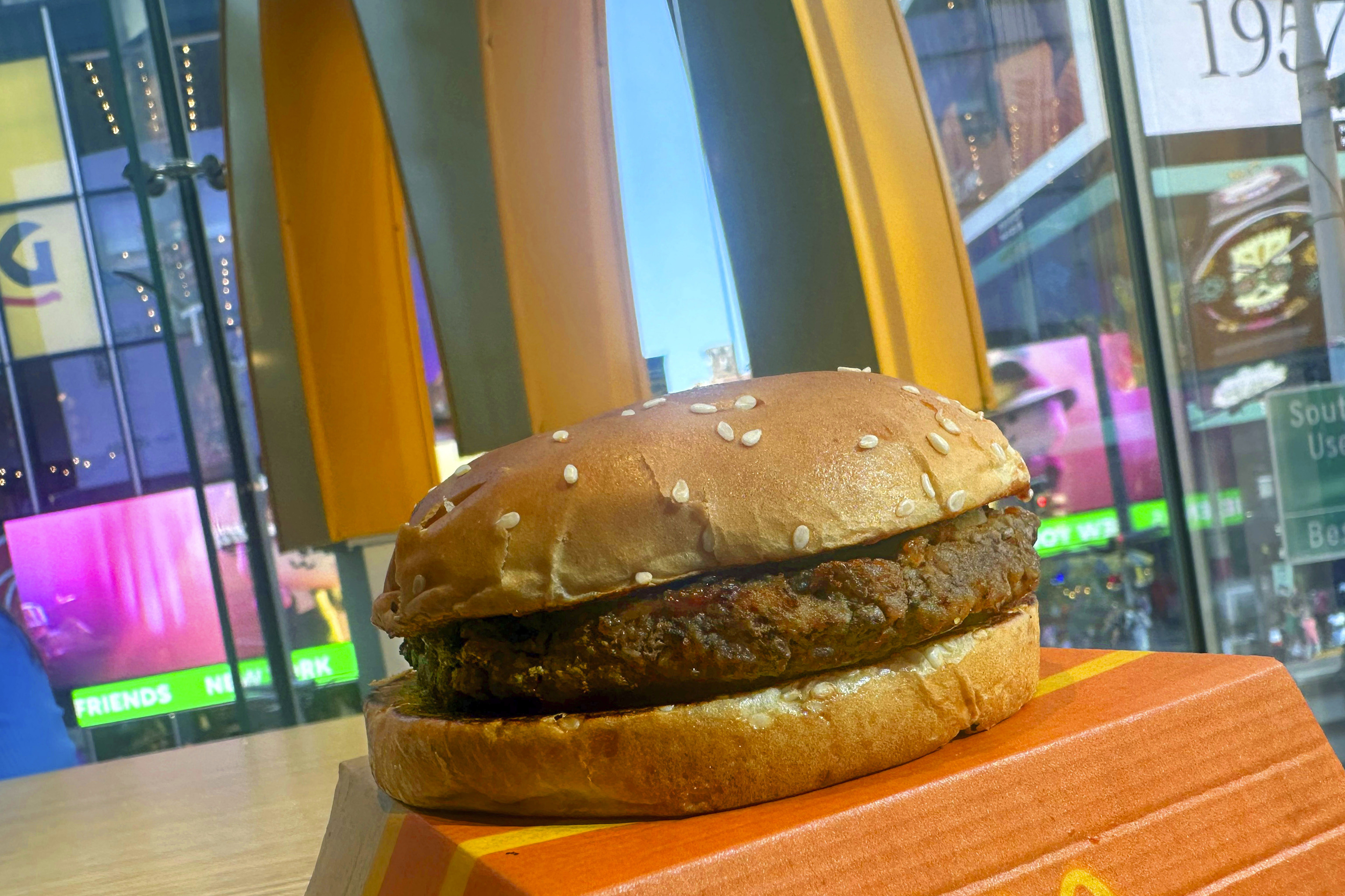 A McDonald's Quarter Pounder hamburger