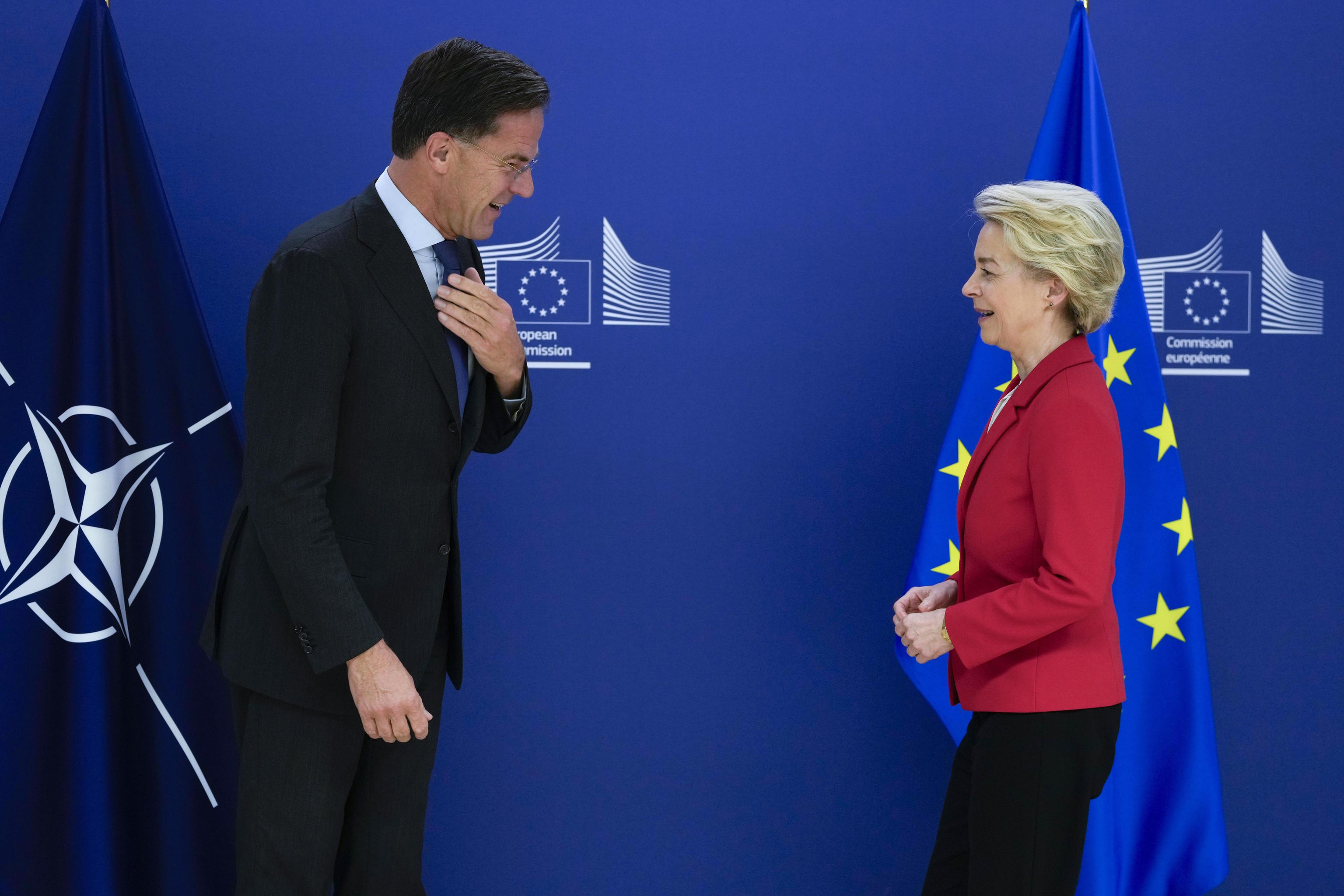 NATO Secretary-General Mark Rutte and Ursula von der Leyen, this Tuesday.