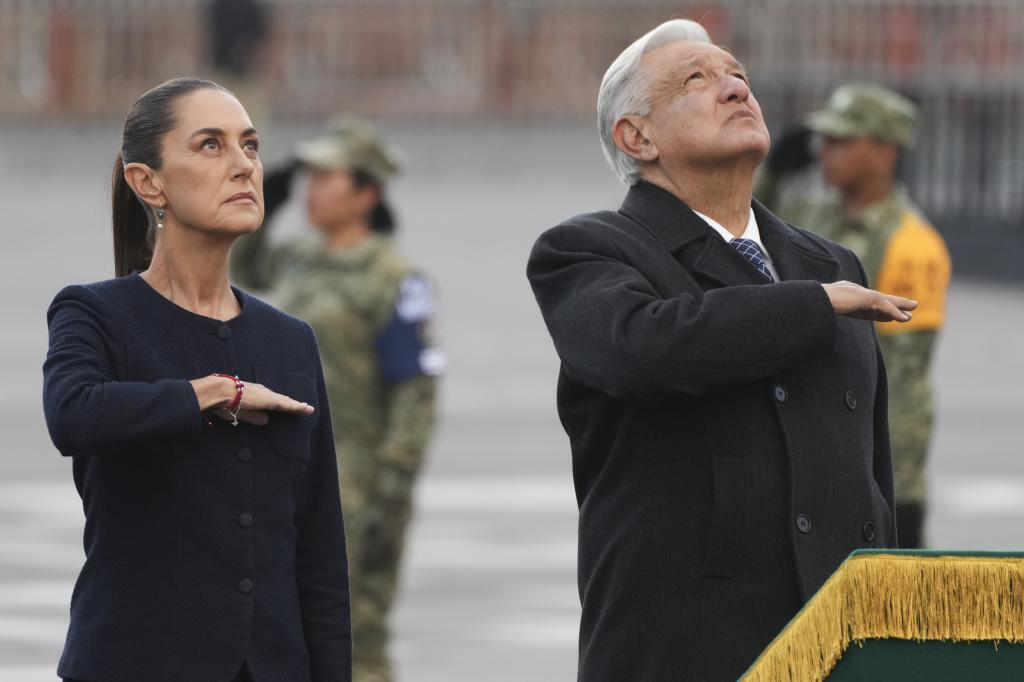 Mexico's President-elect Claudia Sheinbaum and outgoing President Andres Manuel Lopez Obrador