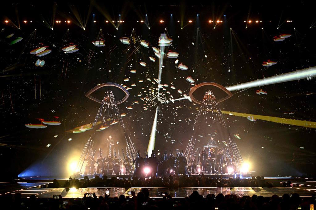 Pet Shop Boys perform during the MTV Europe Music Awards (EMA).