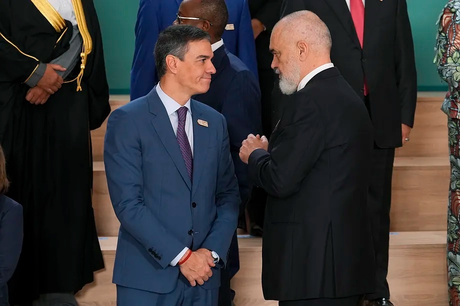 Pedro Snchez with Albania's Prime Minister, Edi Rama. AP