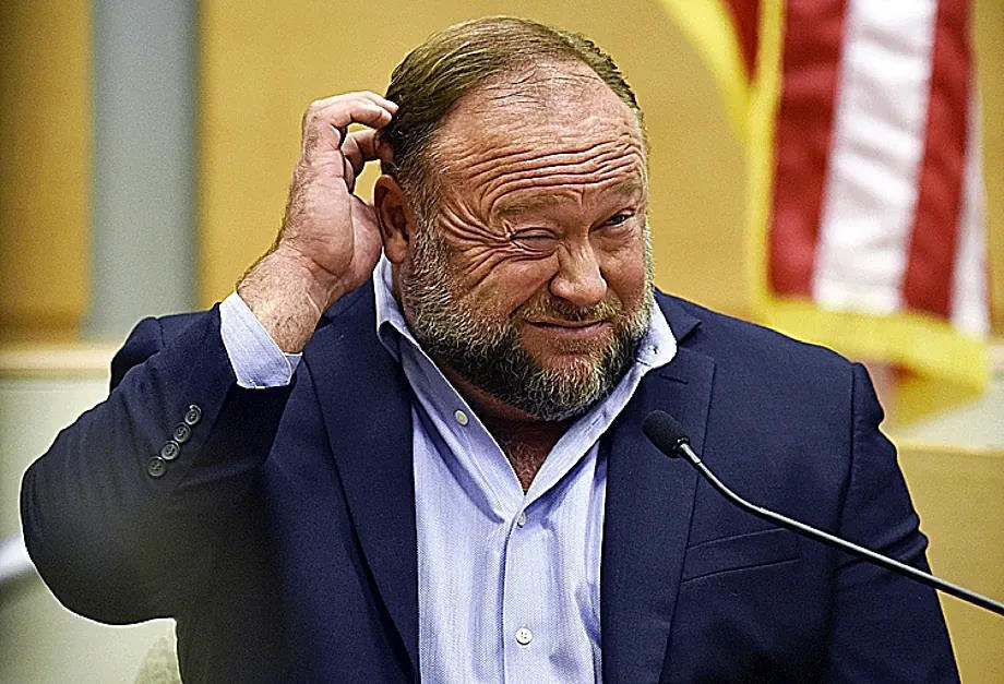 Alex Jones testifies in a Connecticut court in 2022.