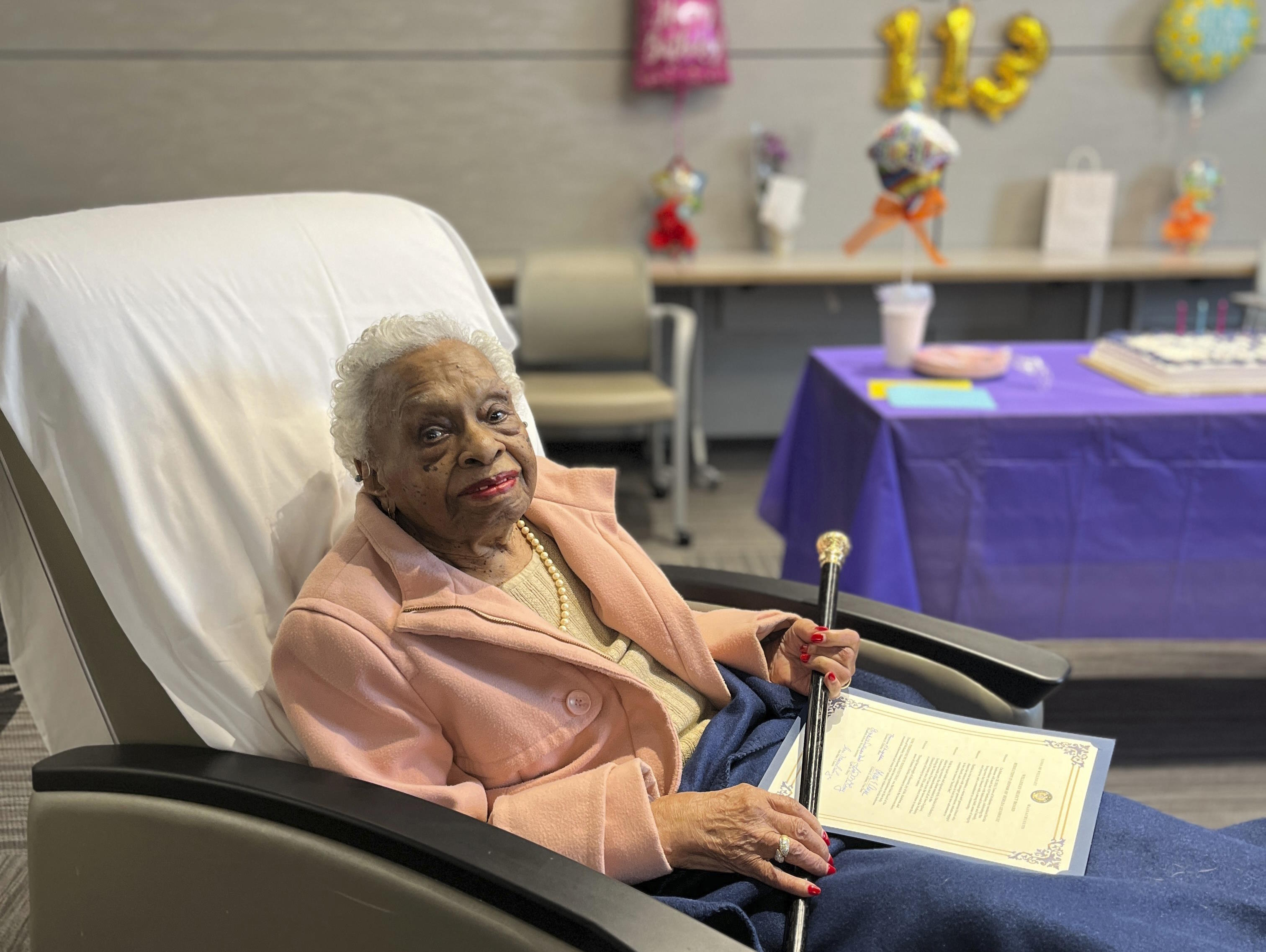 Herlda Senhouse at her 113th birthday celebration.