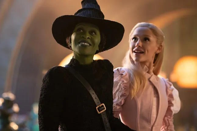 Cynthia Erivo and Ariana Grande in a moment from 'Wicked'.