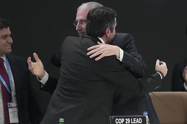 COP29 President Mulhtar Babayev and summit's chief negotiator Y. Rafiyev.