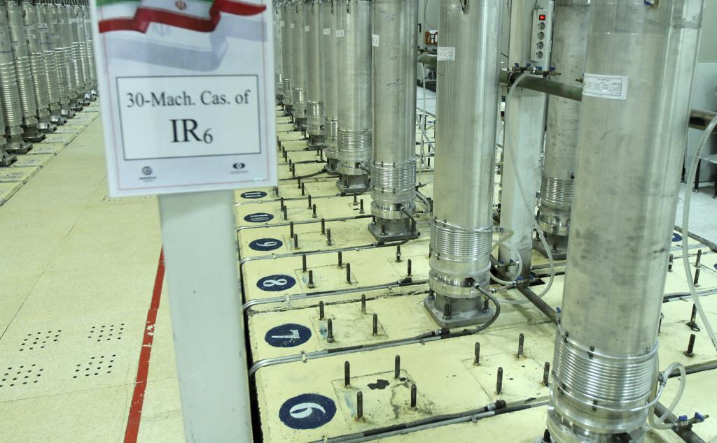 Centrifuge machines in the Natanz uranium enrichment facility in central Iran.