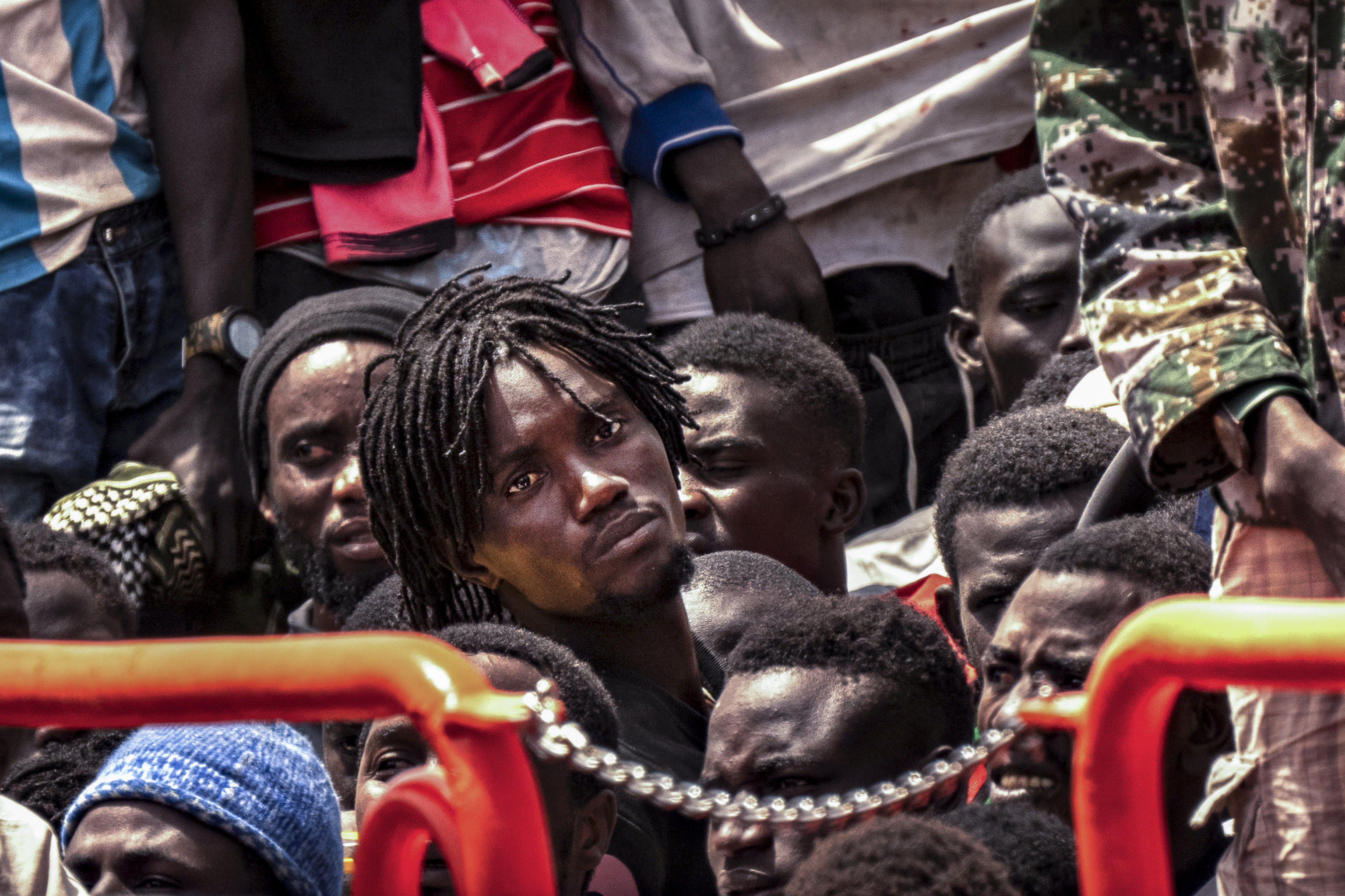 Migrants arrived by boat at Canary Islands.