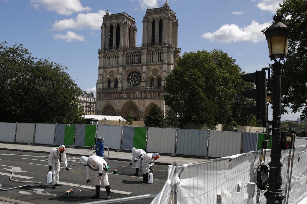 The Notre-Dame Cathedral in Paris.