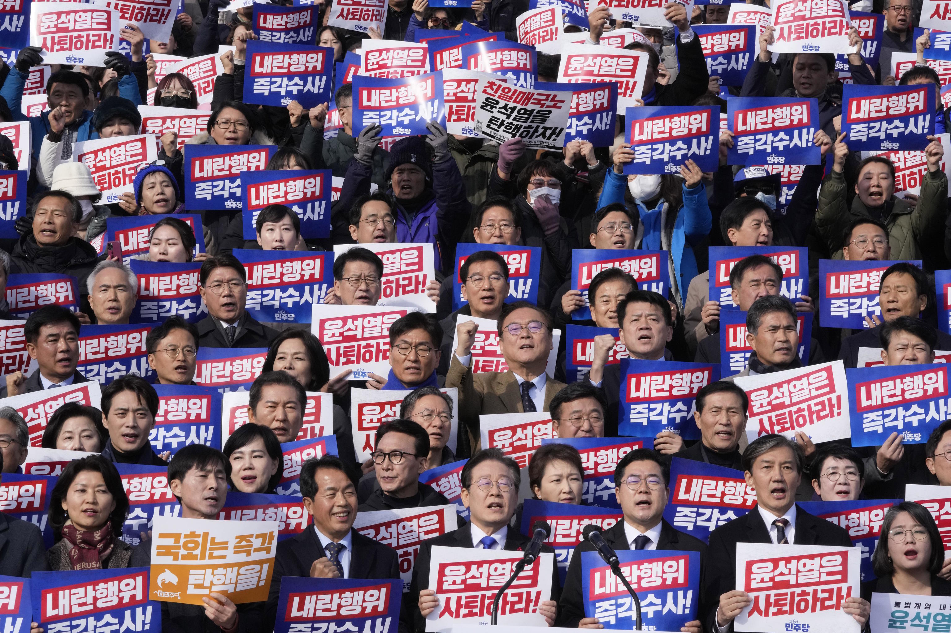 Protest against President Yoon Suk Yeol at the National Assembly in Seoul.