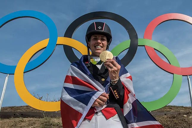 Charlotte Dujardin, three-time Olympic gold medalist in dressage, at Rio 2016.