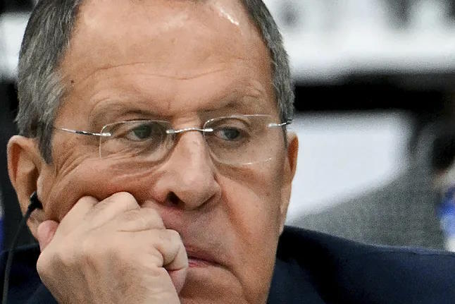 The Russian Foreign Minister, Sergei Lavrov, in Malta, at the OSCE meeting.