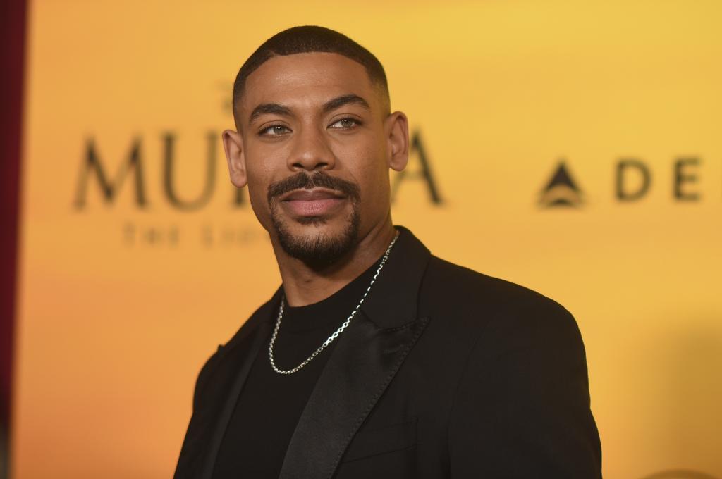 Aaron Pierre arrives at the premiere of "Mufasa: The Lion King"