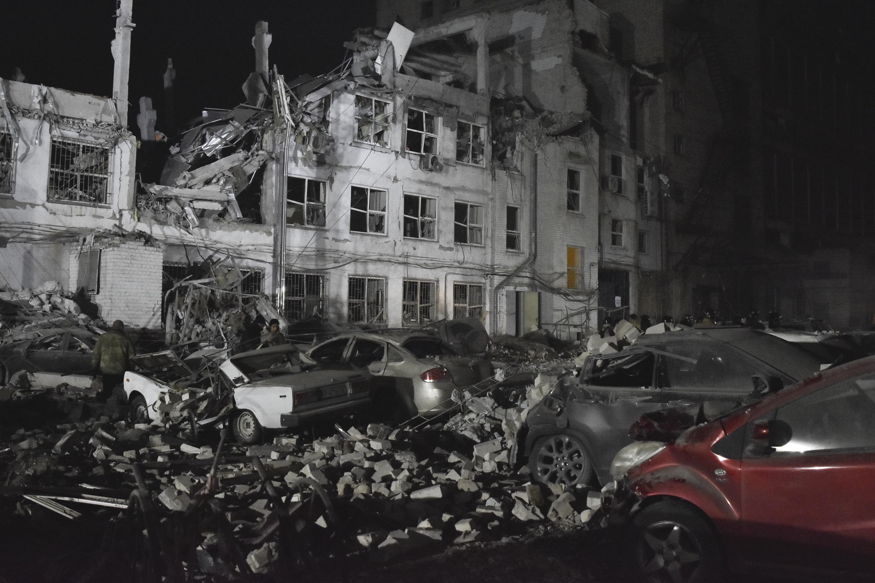 A private medical clinic damaged by a Russian attack in Zaporizhia, Ukraine.