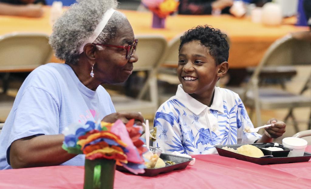 Grandparents' Day at Burns Elementary School lunchroom in Owensboro, Kentucky