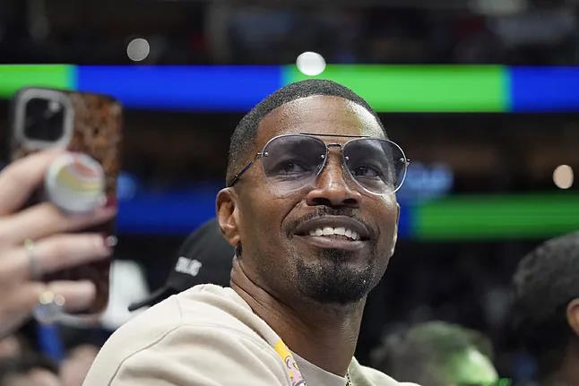 Jamie Foxx during a recent NBA game.